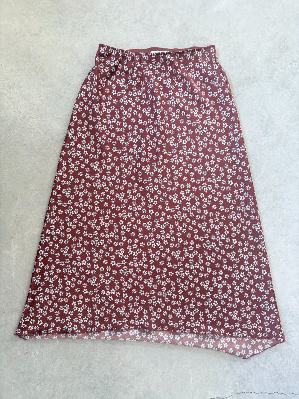 Abercrombie & Fitch Rust Floral Print Satin Slip Midi Skirt S